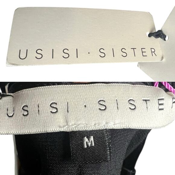 NWT Usisi Sister Hermione Crop Top Black Tiger Women's M Colorblock Casual Chic - Picture 8 of 10